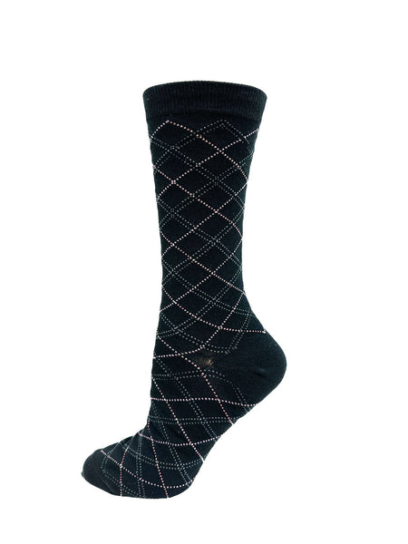 Ladies Bamboo Stitch Argyle Sock