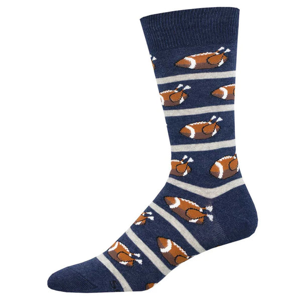 Mens Thanksgiving Football Sock