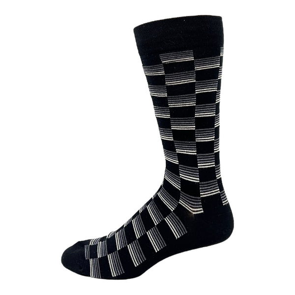Mens Bamboo Stripe Check Sock