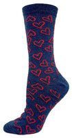 Ladies Cotton Heart All Over Sock