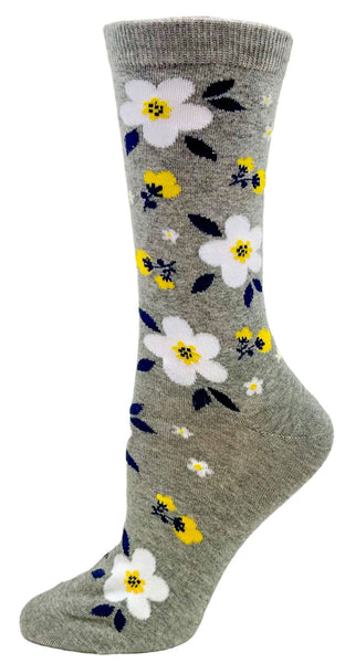 Ladies White Flower Sock