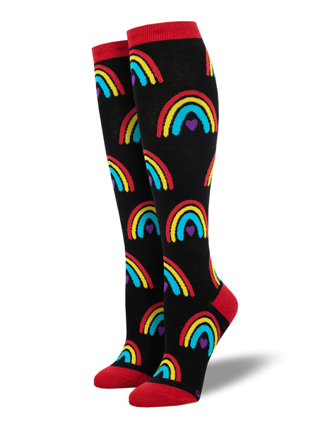 Knee High Toe Socks - Great Fun - Black - White - 8 Colors - ApolloBox