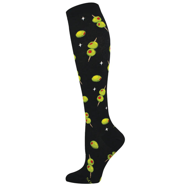 Ladies Cocktail Olives Knee High Sock