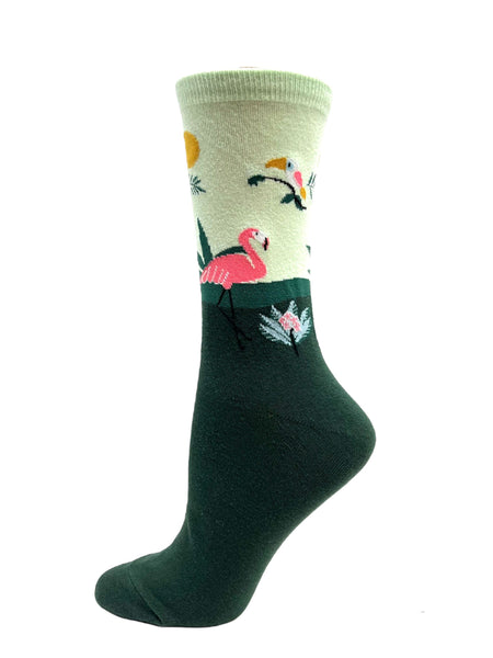 Ladies Cotton Flamingo Sock