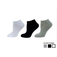 Ladies Cotton 3PK Ped Sport Sock