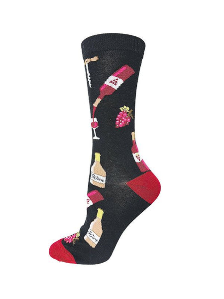 Ladies Cotton Wine Theme Sock