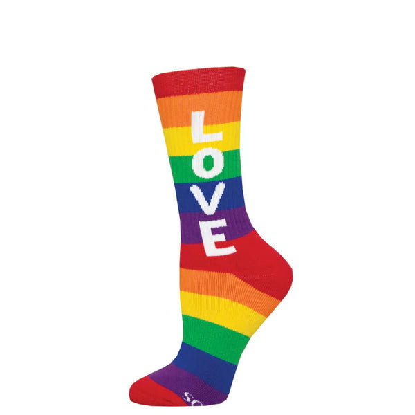 Ladies Athletic Love Rainbow Sock