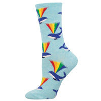 Ladies Rainbow Whale Sock