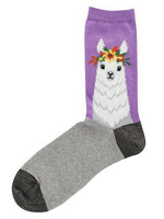 Ladies Fuzzy Llama Sock