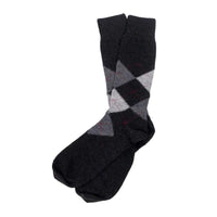 Unisex Alpaca Argyle Black Sock