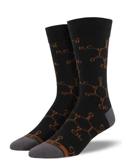 Mens Caffeine "The Molecule" Sock