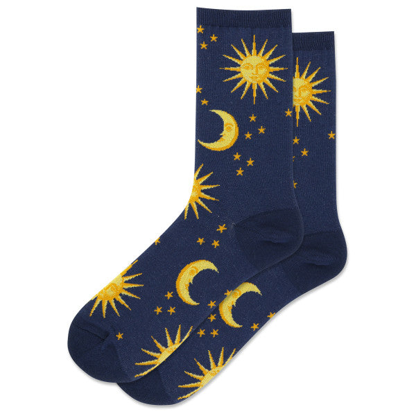 Ladies Shiny Sun and Moon Sock