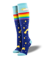Ladies Rainbow Star Knee High Sock