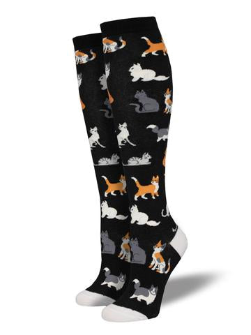 Ladies The Cats Meow Knee High Sock