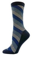 Ladies Cotton Diagonal Stripe Sock