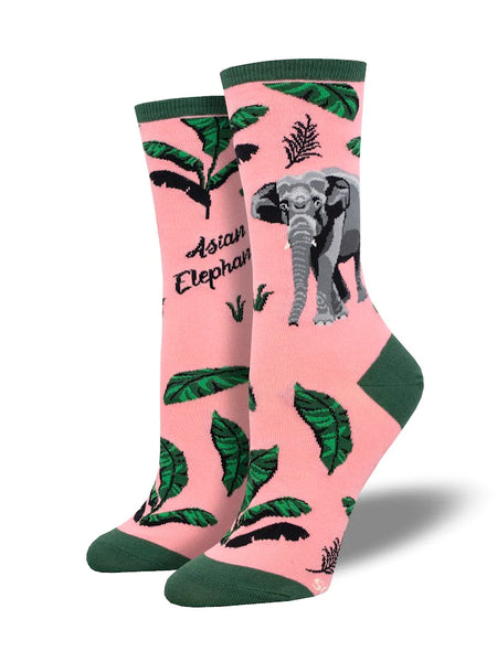 Ladies Endangered Species Asian Elephant Sock