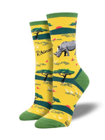 Ladies Endangered Species Rhinoceros Sock