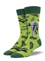 Mens Endangered Species Asian Elephant Sock