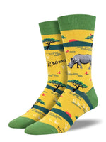 Mens Endangered Species Rhinoceros Sock