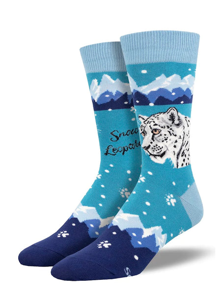 Mens Endangered Species Snow Leopard Sock
