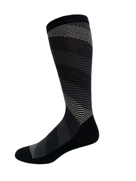 Mens Wellness Cotton Diagonal Stripe Sock